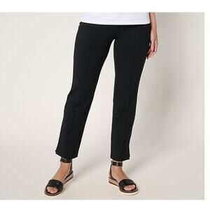 Women With Control Size Med Black Tummy Control 86/14 Ankle Pants A689248 EUC